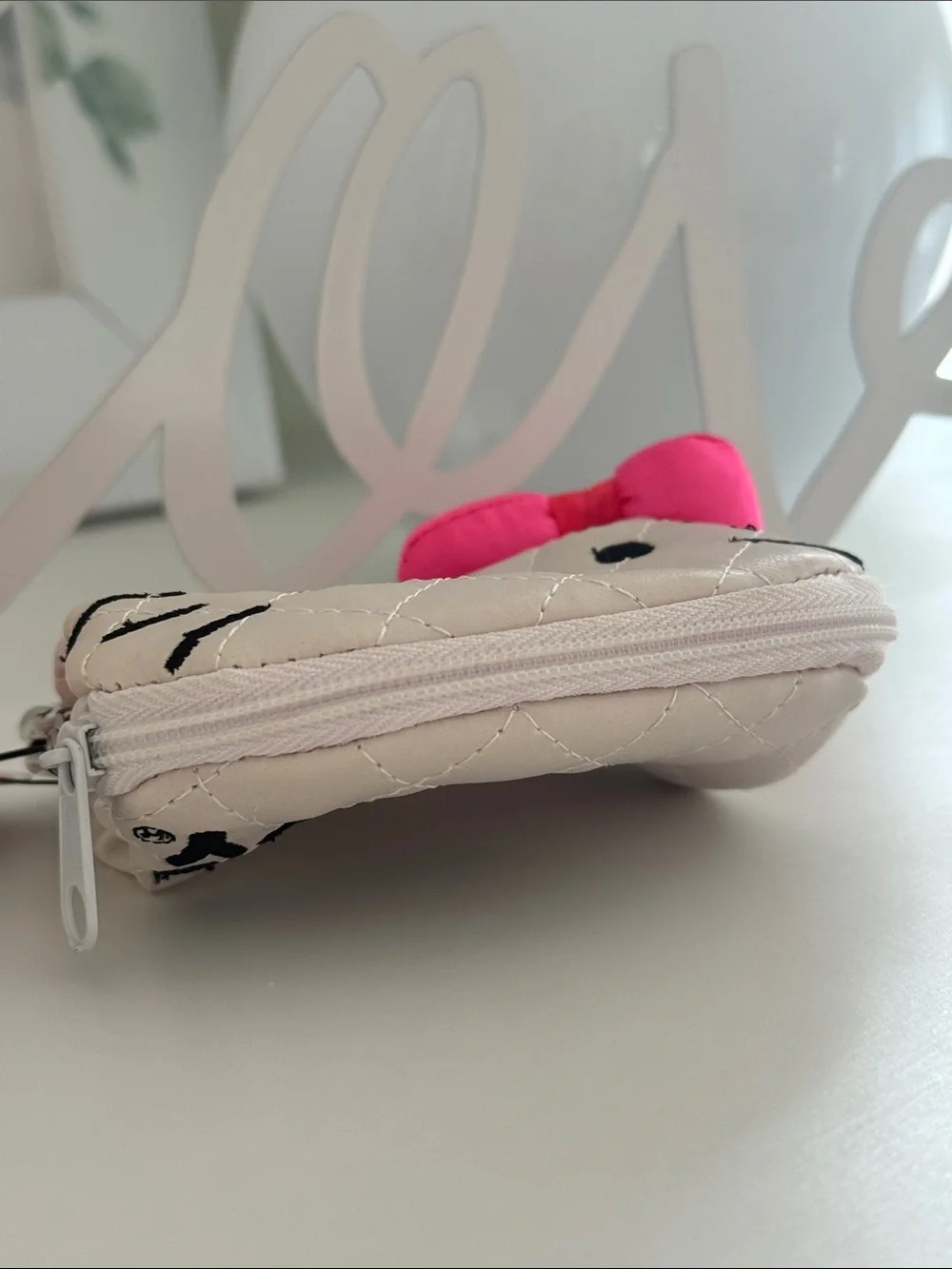 Hello Kitty Quilted Coin Purse with Pink Bow